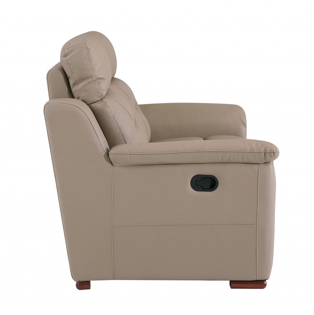 41" Beige Fascinating Leather Reclining Chair - Homeroots - Flyclothing LLC