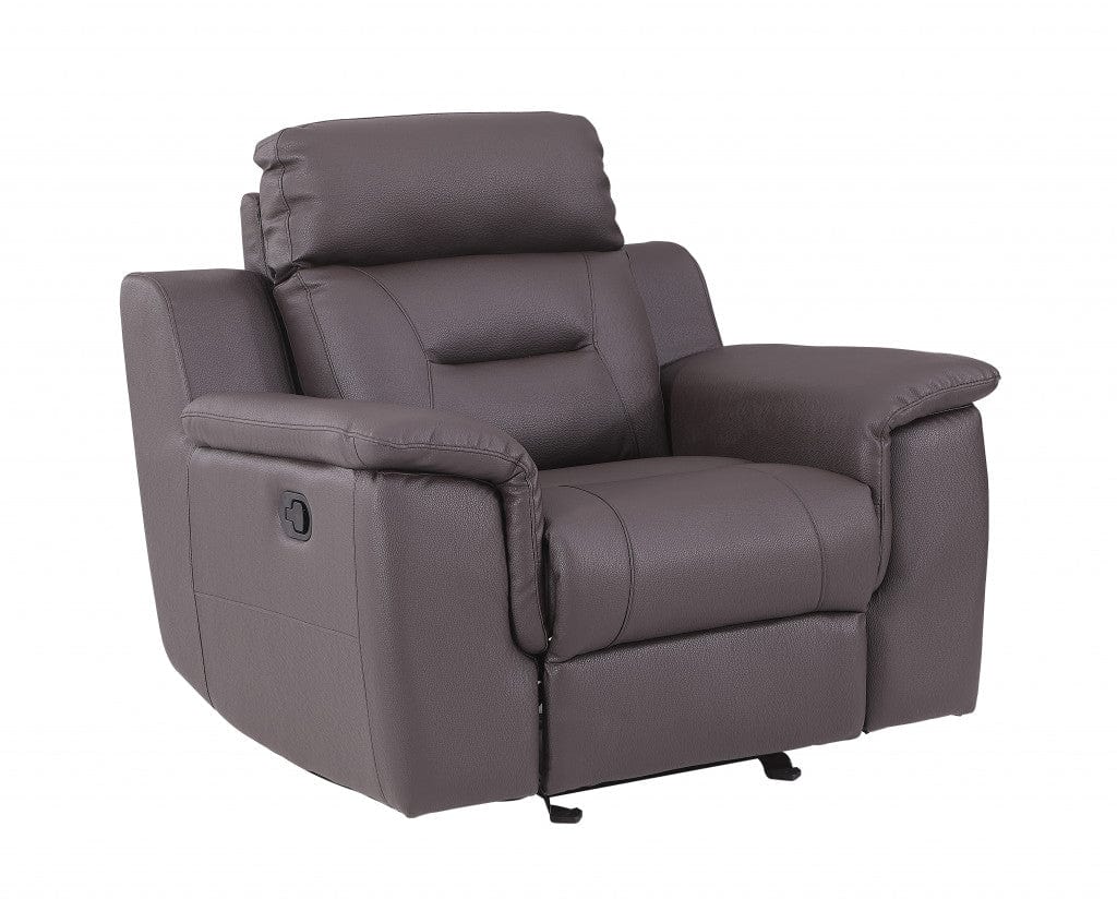41" Brown Fascinating Leather Reclining Chair - Homeroots - Flyclothing LLC
