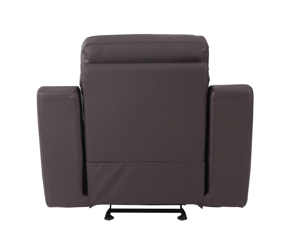 41" Brown Fascinating Leather Reclining Chair - Homeroots - Flyclothing LLC