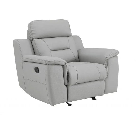 41" Grey Fascinating Leather Reclining Chair. - Homeroots