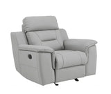 41" Grey Fascinating Leather Reclining Chair. - Homeroots