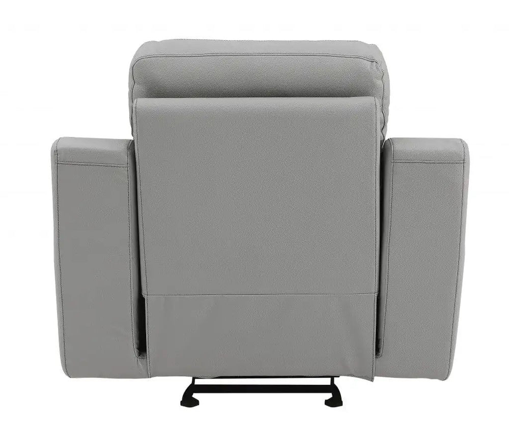 41" Grey Fascinating Leather Reclining Chair. - Homeroots - Flyclothing LLC