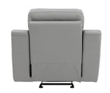 41" Grey Fascinating Leather Reclining Chair. - Homeroots