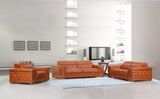 Three Piece Indoor Camel Italian Leather Six Person Seating Set - Homeroots - Flyclothing LLC