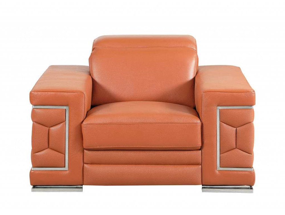 Three Piece Indoor Camel Italian Leather Six Person Seating Set - Homeroots - Flyclothing LLC