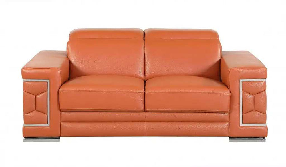 Three Piece Indoor Camel Italian Leather Six Person Seating Set - Homeroots - Flyclothing LLC
