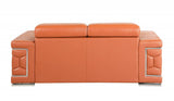 71" Camel And Silver Genuine Leather Love Seat - Homeroots - Flyclothing LLC