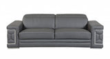 Three Piece Indoor Dark Gray Italian Leather Six Person Seating Set - Homeroots - Flyclothing LLC