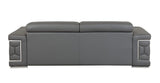 89" Dark Gray Italian Leather Sofa With Silver Legs - Homeroots - Flyclothing LLC