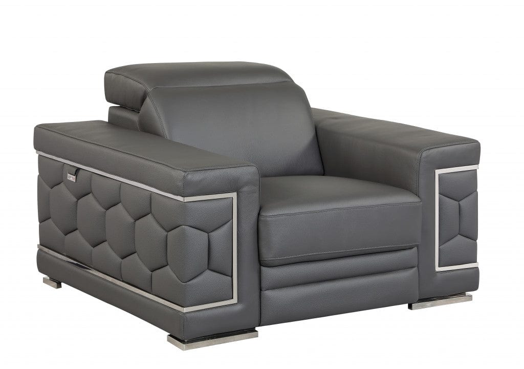 29" To 38" Sturdy Dark Gray Chair - Homeroots - Flyclothing LLC