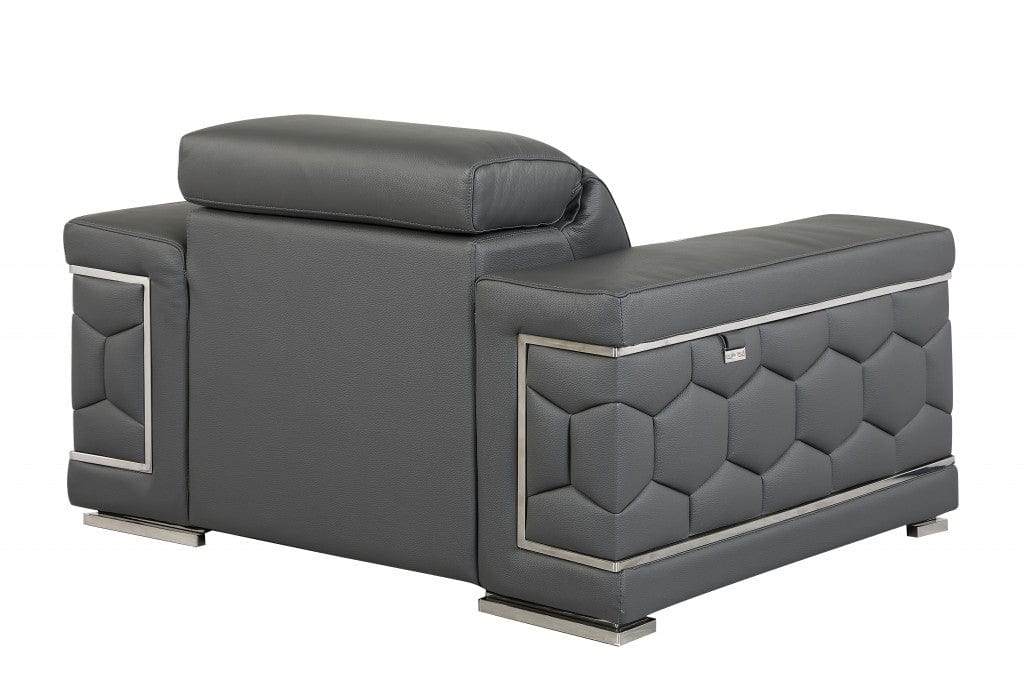 29" To 38" Sturdy Dark Gray Chair - Homeroots - Flyclothing LLC