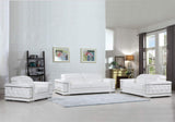 Three Piece Indoor White Italian Leather Six Person Seating Set - Homeroots - Flyclothing LLC