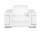 Three Piece Indoor White Italian Leather Six Person Seating Set - Homeroots - Flyclothing LLC