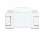 Three Piece Indoor White Italian Leather Six Person Seating Set - Homeroots - Flyclothing LLC