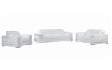 Three Piece Indoor White Italian Leather Six Person Seating Set - Homeroots