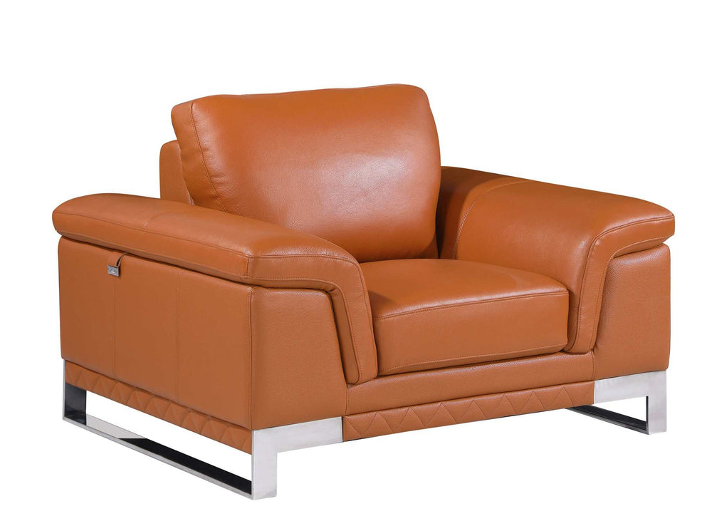 Three Piece Indoor Camel Italian Leather Six Person Seating Set - Homeroots - Flyclothing LLC
