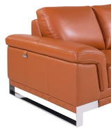 32" Camel Lovely Leather Chair - Homeroots - Flyclothing LLC