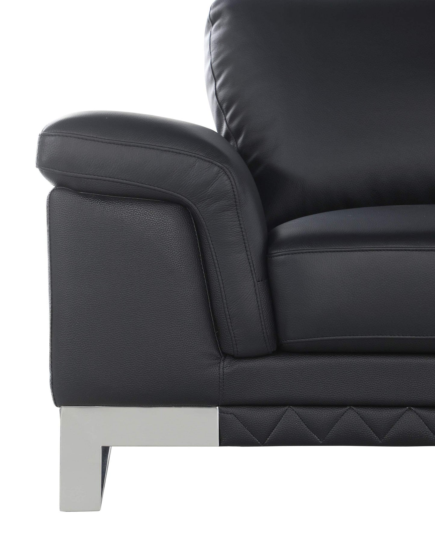 32" Black Lovely Leather Chair - Homeroots - Flyclothing LLC