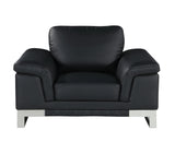 32" Black Lovely Leather Chair - Homeroots - Flyclothing LLC