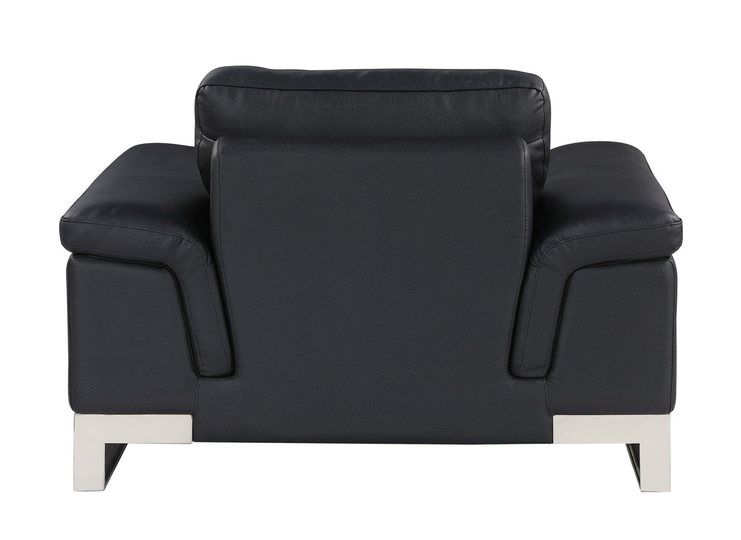 32" Black Lovely Leather Chair - Homeroots - Flyclothing LLC