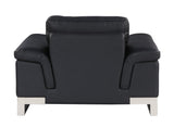 32" Black Lovely Leather Chair - Homeroots - Flyclothing LLC