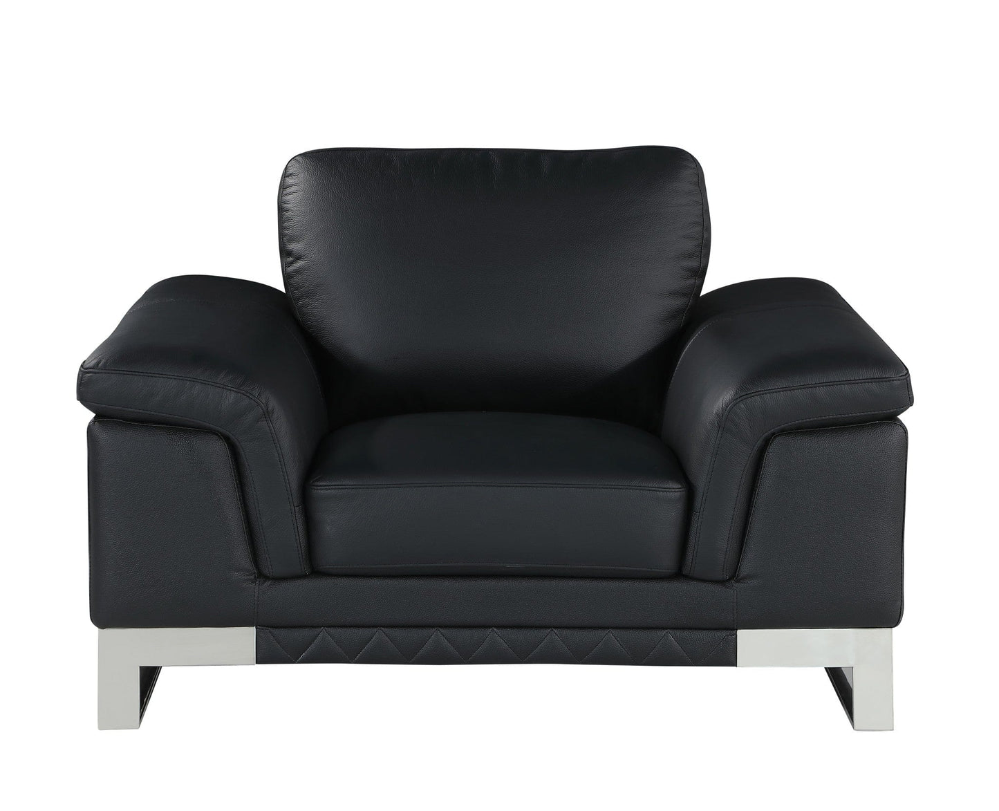 32" Black Lovely Leather Chair - Homeroots - Flyclothing LLC