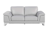 Three Piece Indoor Light Gray Italian Leather Six Person Seating Set - Homeroots - Flyclothing LLC