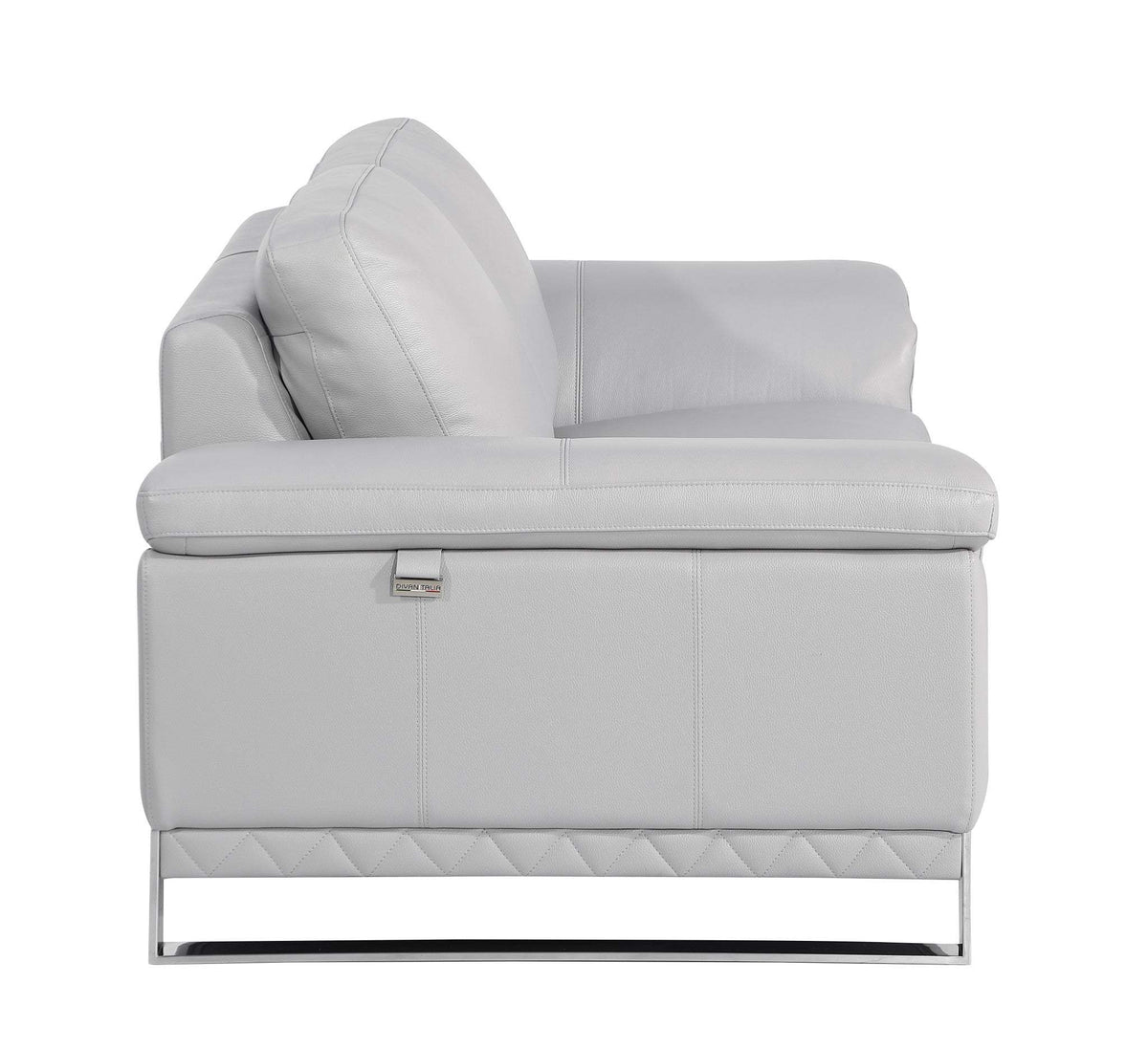 Three Piece Indoor Light Gray Italian Leather Six Person Seating Set - Homeroots - Flyclothing LLC