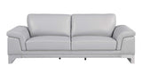 Three Piece Indoor Light Gray Italian Leather Six Person Seating Set - Homeroots - Flyclothing LLC