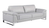 Three Piece Indoor Light Gray Italian Leather Six Person Seating Set - Homeroots - Flyclothing LLC