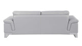 Three Piece Indoor Light Gray Italian Leather Six Person Seating Set - Homeroots - Flyclothing LLC