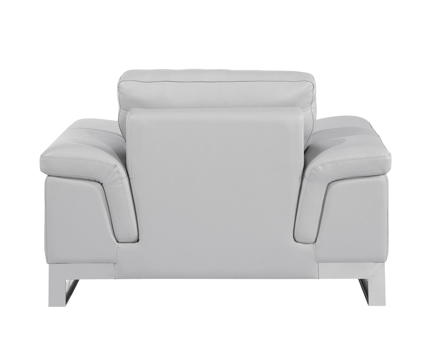 32" Grey Lovely Light Leather Chair - Homeroots - Flyclothing LLC