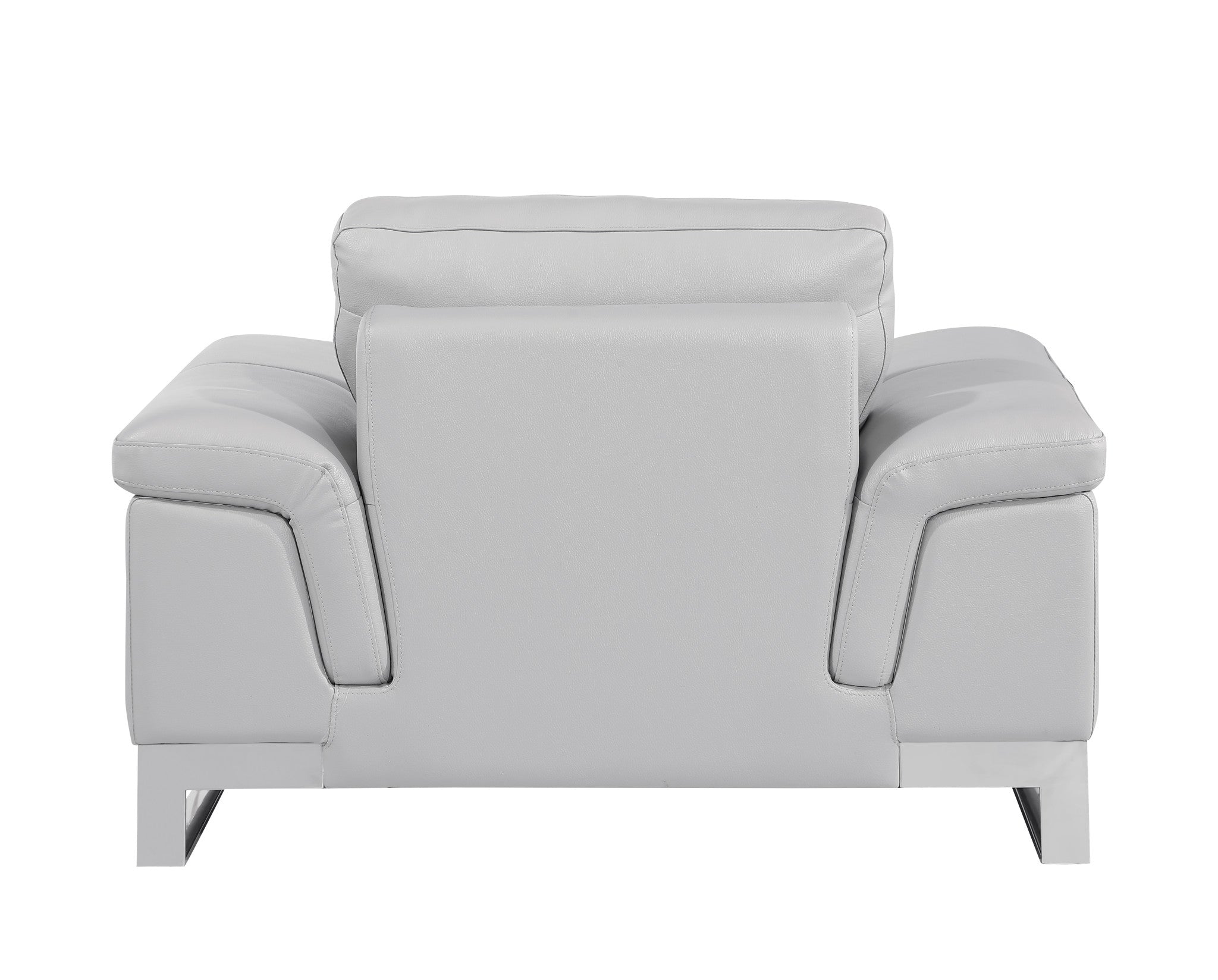 32" Grey Lovely Light Leather Chair - Homeroots - Flyclothing LLC