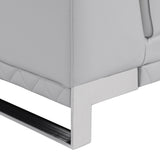 32" Grey Lovely Light Leather Chair - Homeroots - Flyclothing LLC