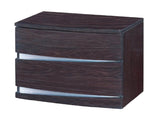 17" Dark Brown Two Drawers Manufactured Wood Mirrored Nightstand - Homeroots