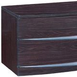 17" Dark Brown Two Drawers Manufactured Wood Mirrored Nightstand - Homeroots - Flyclothing LLC