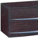 17" Dark Brown Two Drawers Manufactured Wood Mirrored Nightstand - Homeroots