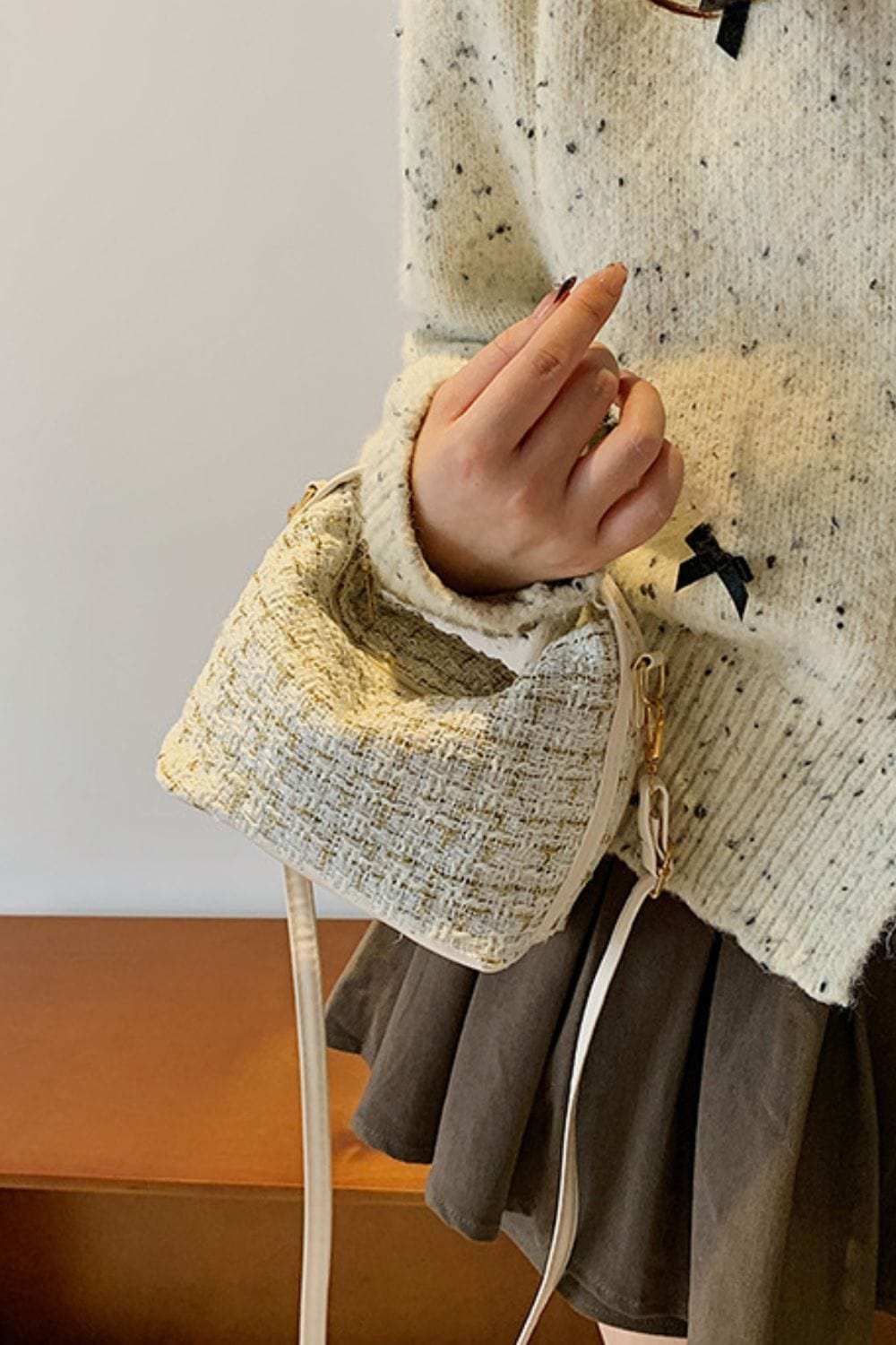 Woven Removable Strap Shoulder Bag - Trendsi - Flyclothing LLC