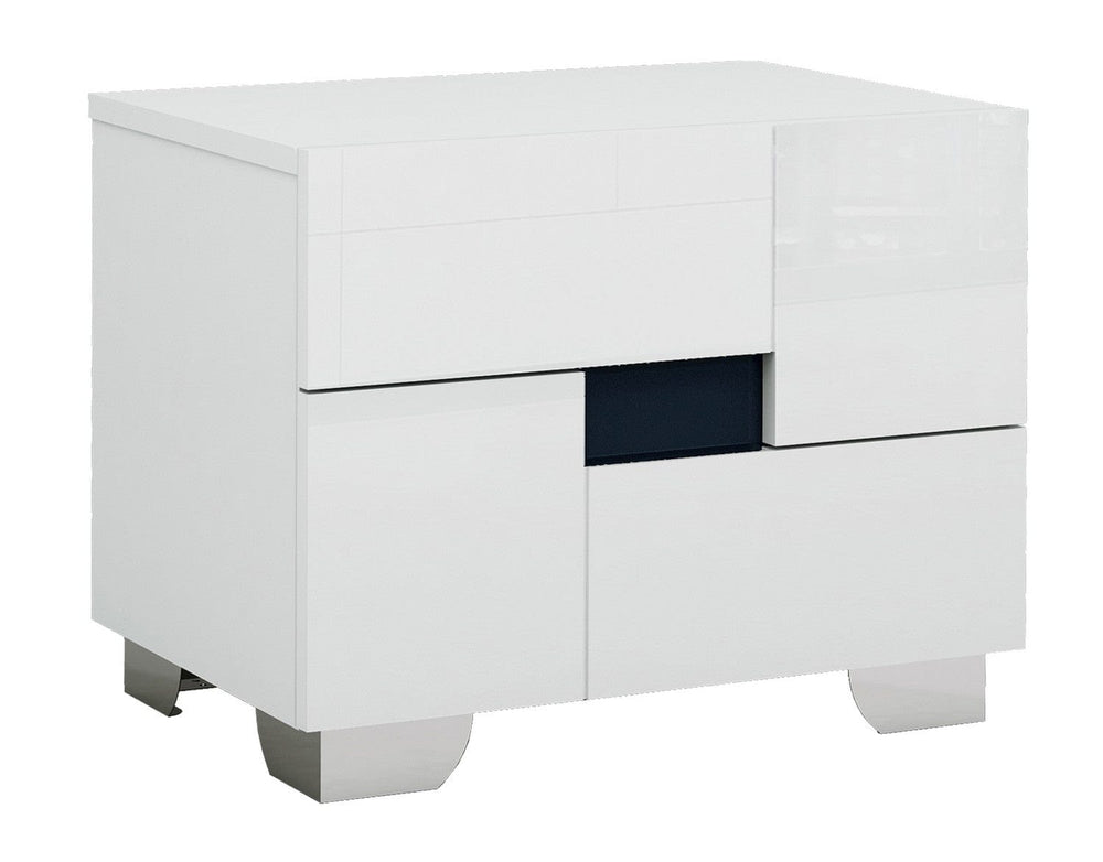 18" Superb White High Gloss Nightstand - Homeroots