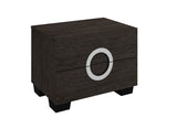 18" Dark Brown Two Drawers Manufactured Wood Mirrored Nightstand - Homeroots - Flyclothing LLC
