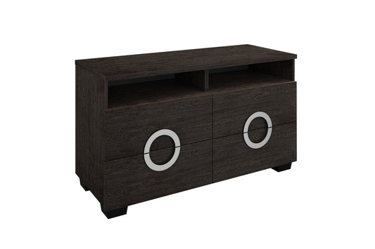 27" Refined Grey High Gloss Tv Entertainment Unit - Homeroots
