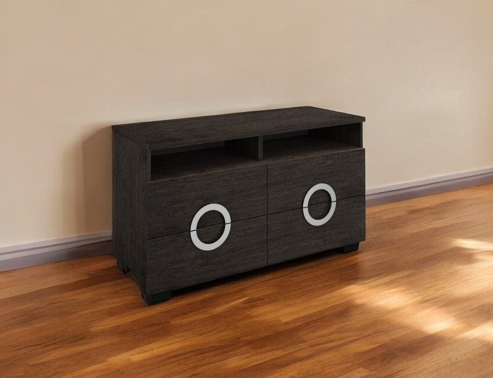 27" Refined Grey High Gloss Tv Entertainment Unit - Homeroots