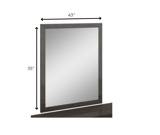 43" Refined Grey High Gloss Mirror - Homeroots - Flyclothing LLC