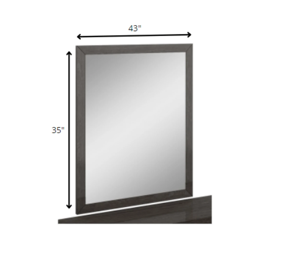 43" Refined Grey High Gloss Mirror - Homeroots - Flyclothing LLC