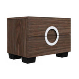 18" Brown Two Drawers Manufactured Wood Mirrored Nightstand - Homeroots - Flyclothing LLC
