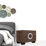 18" Brown Two Drawers Manufactured Wood Mirrored Nightstand - Homeroots