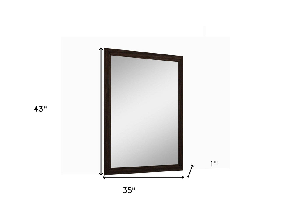 43" Dark Brown Framed Dresser Mirror - Homeroots - Flyclothing LLC