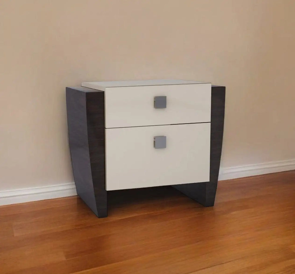 22" Refined Beige High Gloss Nightstand - Homeroots - Flyclothing LLC