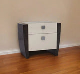 22" Refined Beige High Gloss Nightstand - Homeroots