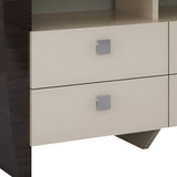 28" Refined Beige High Gloss Tv Entertainment Unit - Homeroots - Flyclothing LLC